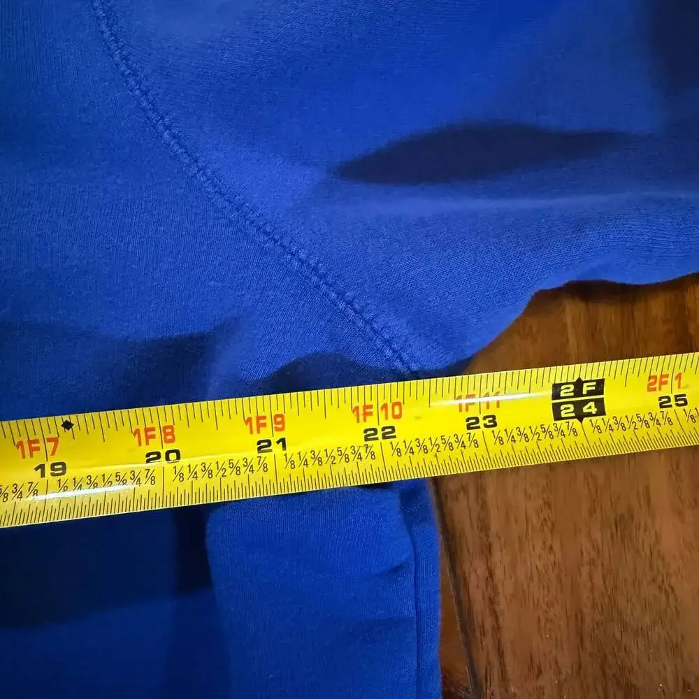 Nike Centerswoosh Spellout Hoodie Blue Grey Vintage Boxy Fit Large